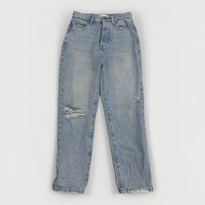 Betro Simone Jeans Womens Size 26 Distressed High Rise Mom Denim Light Wash